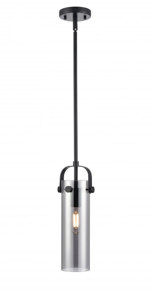 Pilaster II Cylinder - 1 Light - 12 inch Long Glass - Matte Black - Pendant