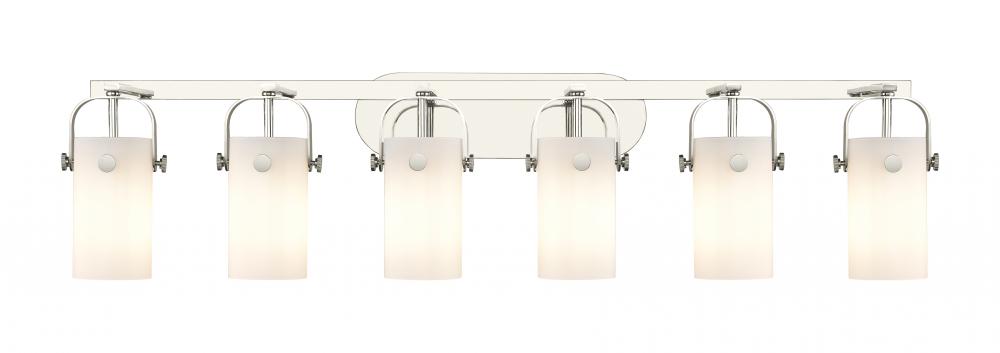 Pilaster II Cylinder - 6 Light - 44 inch - Polished Nickel - Bath Vanity Light