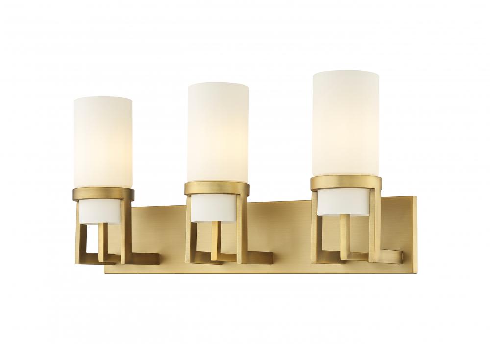 Utopia - 3 Light - 5 inch - Brushed Brass - Bath Vanity Light