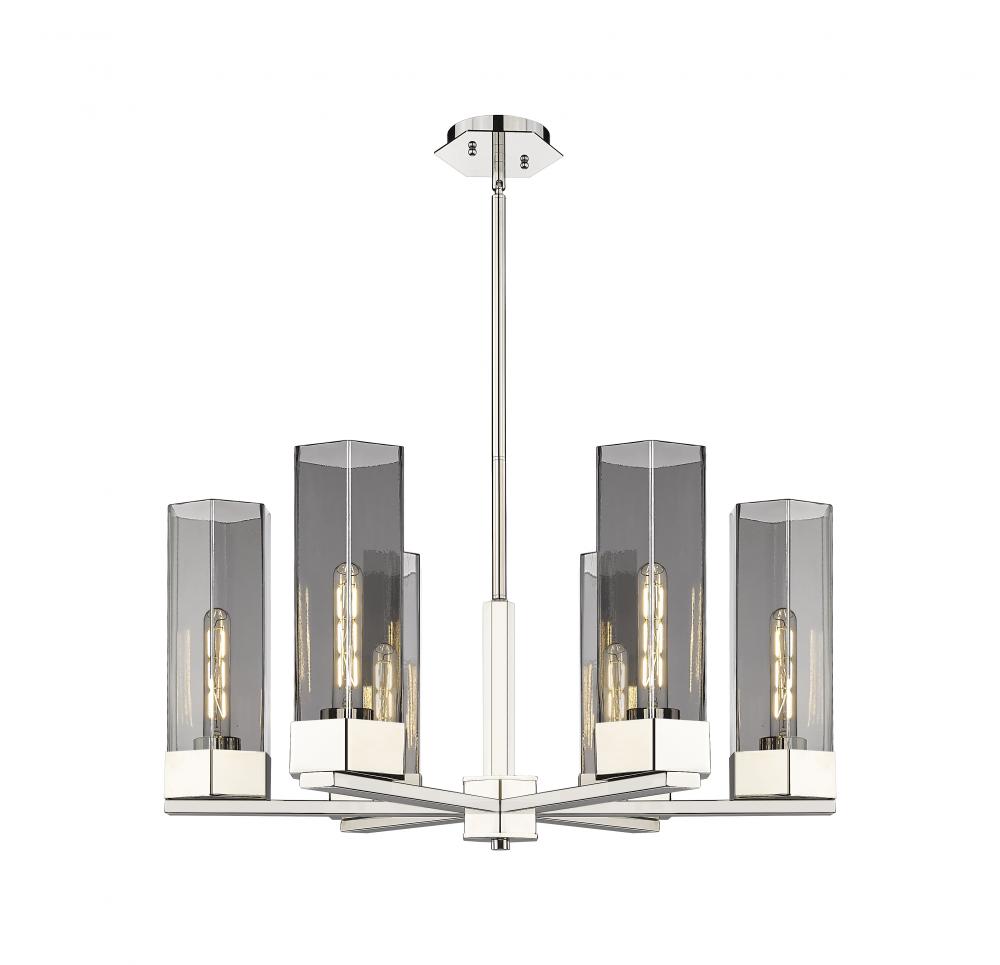 Claverack - 6 Light - 28 inch - Polished Nickel - Chandelier