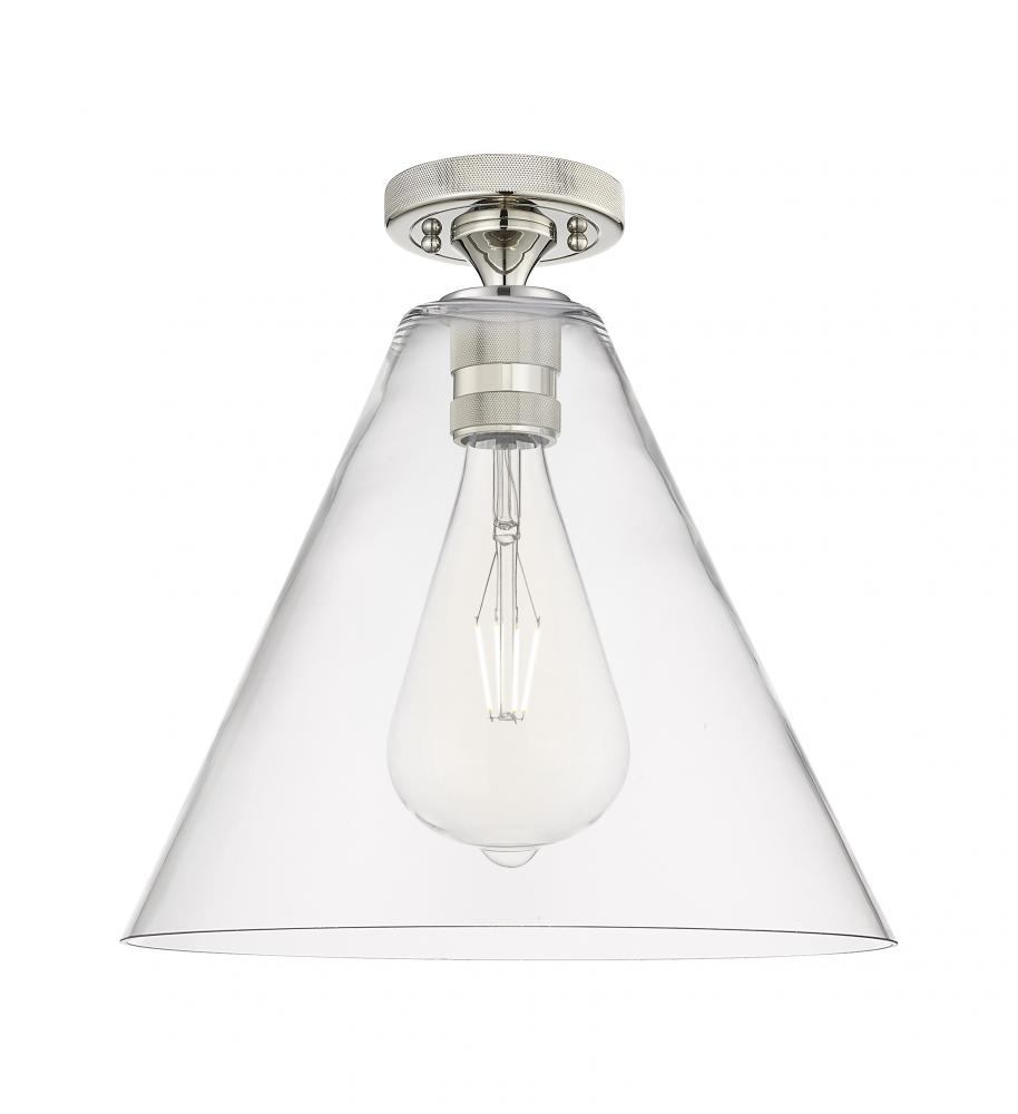 Crown Point - 1 Light - 12 inch - Polished Nickel - Flush Mount