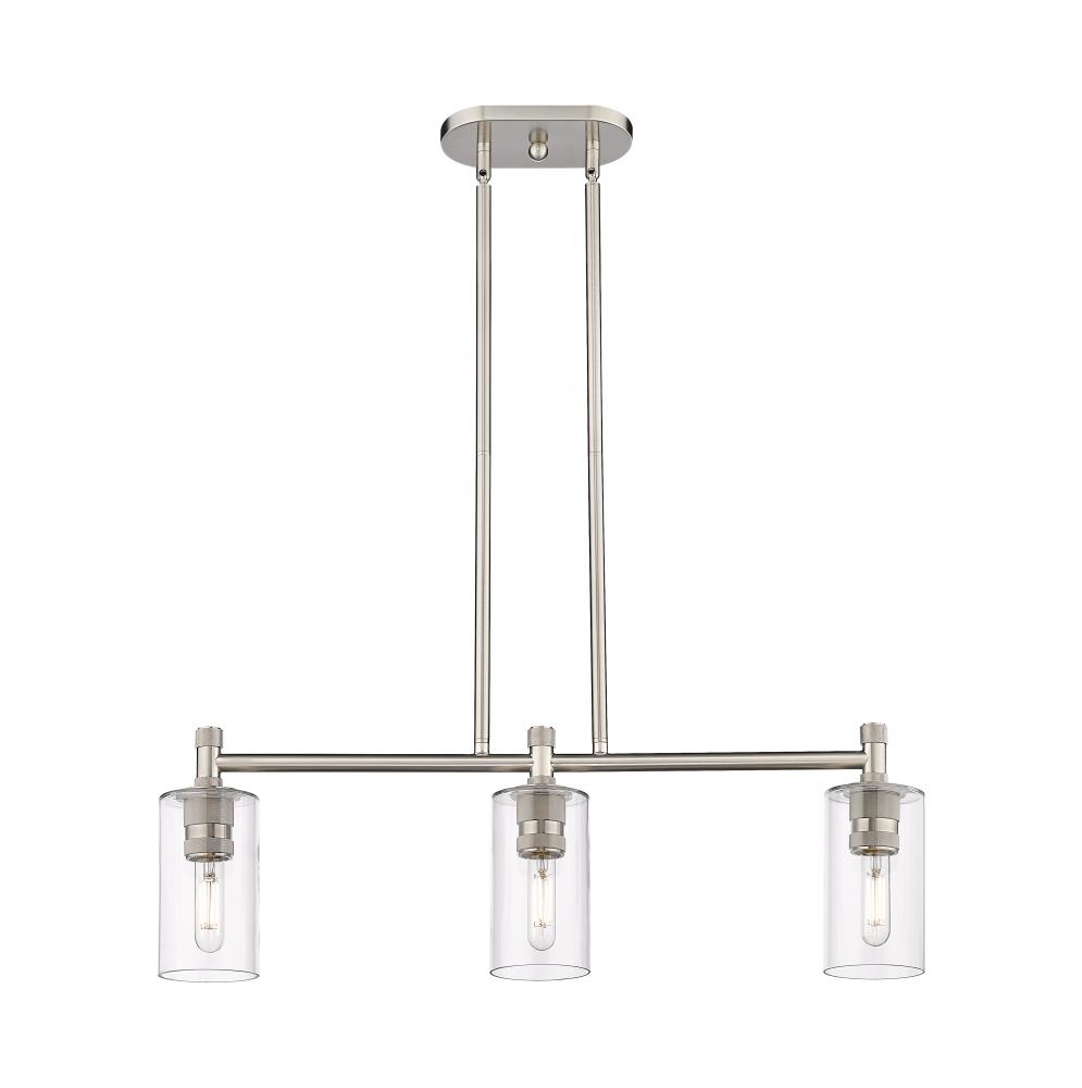 Crown Point - 3 Light - 31 inch - Satin Nickel - Island Light