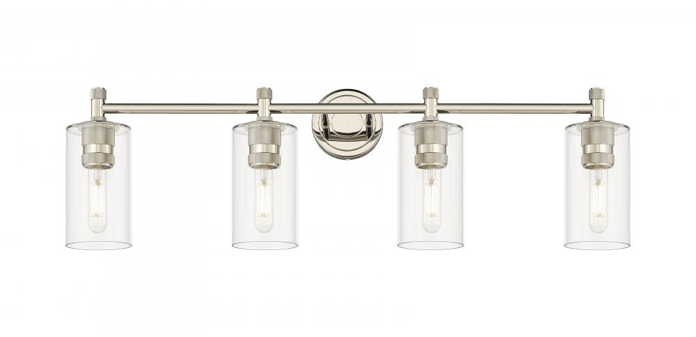 Crown Point - 4 Light - 34 inch - Polished Nickel - Bath Vanity Light