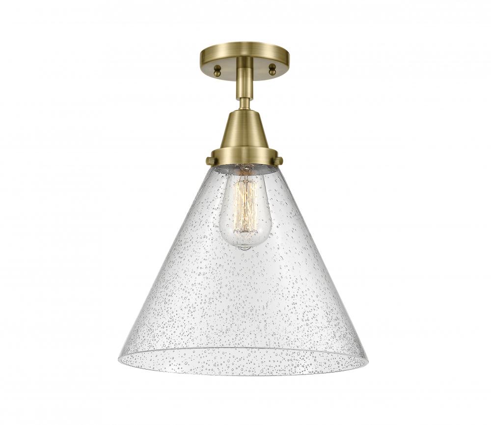 Cone - 1 Light - 12 inch - Antique Brass - Flush Mount