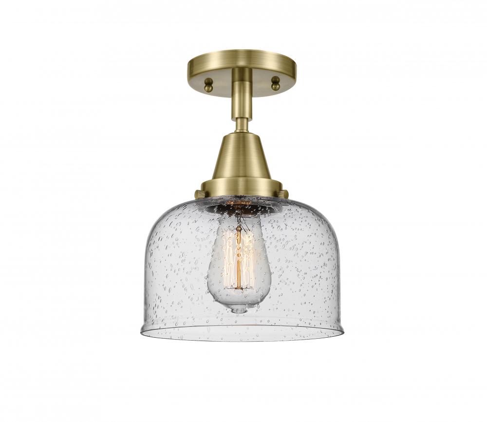 Bell - 1 Light - 8 inch - Antique Brass - Flush Mount