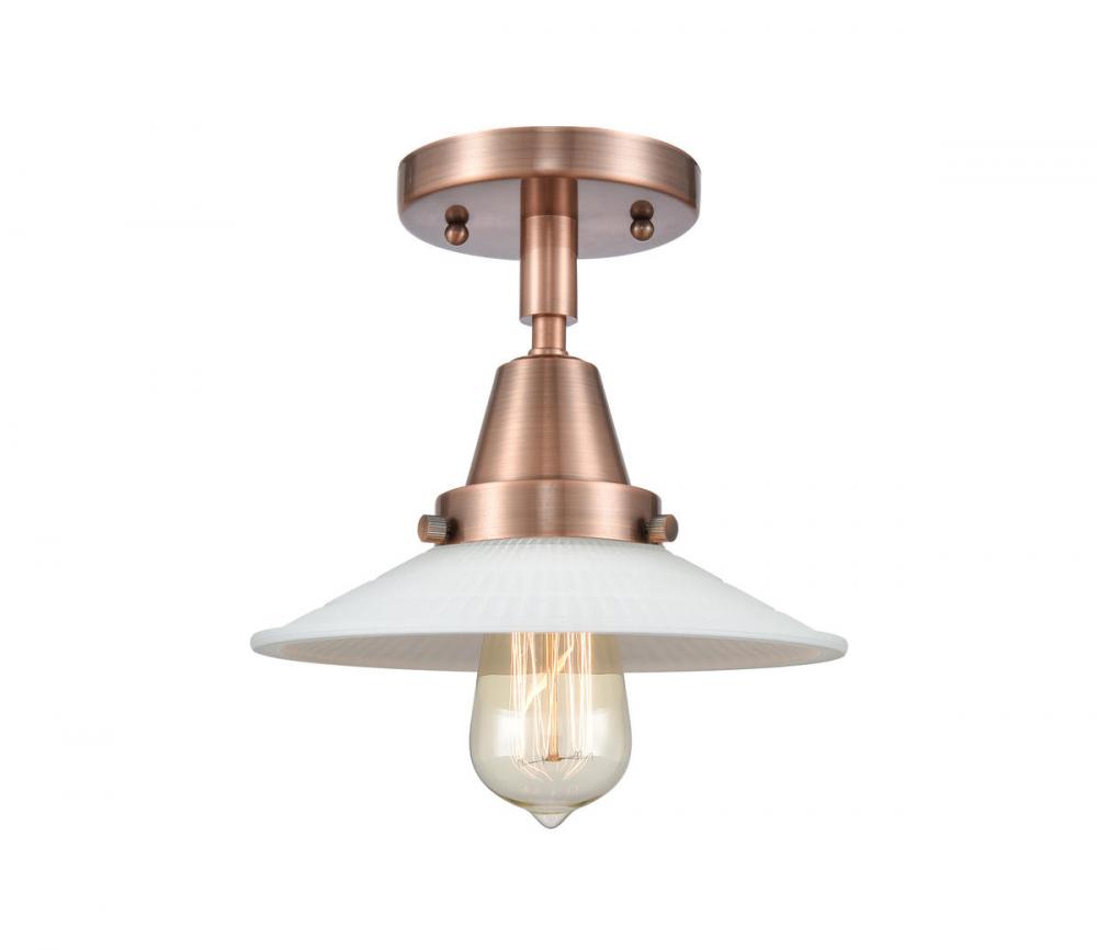 Halophane - 1 Light - 9 inch - Antique Copper - Flush Mount