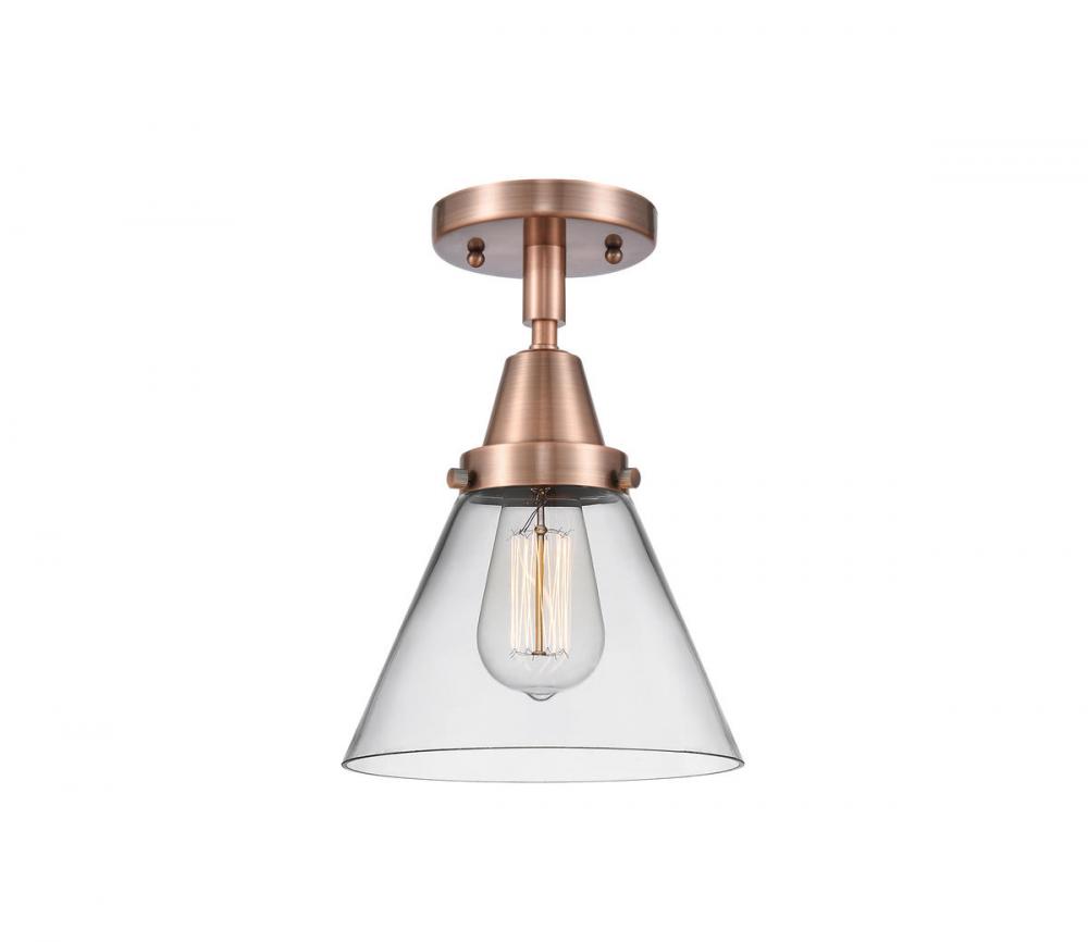 Cone - 1 Light - 8 inch - Antique Copper - Flush Mount