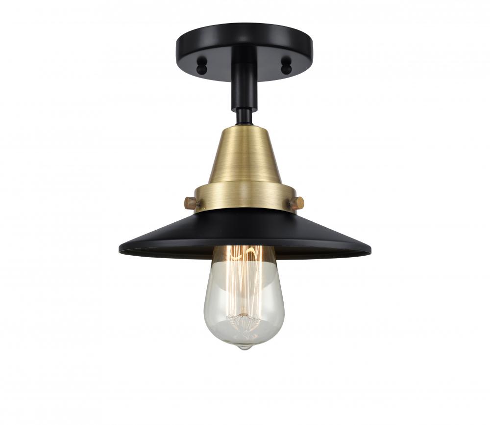 Railroad - 1 Light - 8 inch - Black Antique Brass - Flush Mount