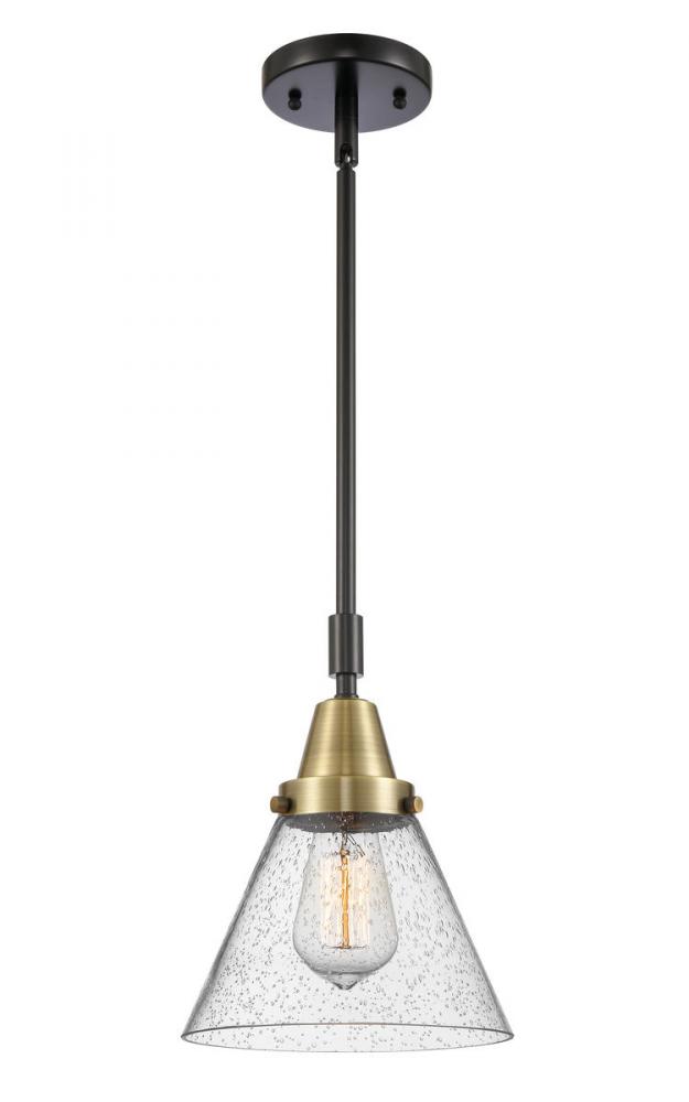 Cone - 1 Light - 8 inch - Black Antique Brass - Mini Pendant