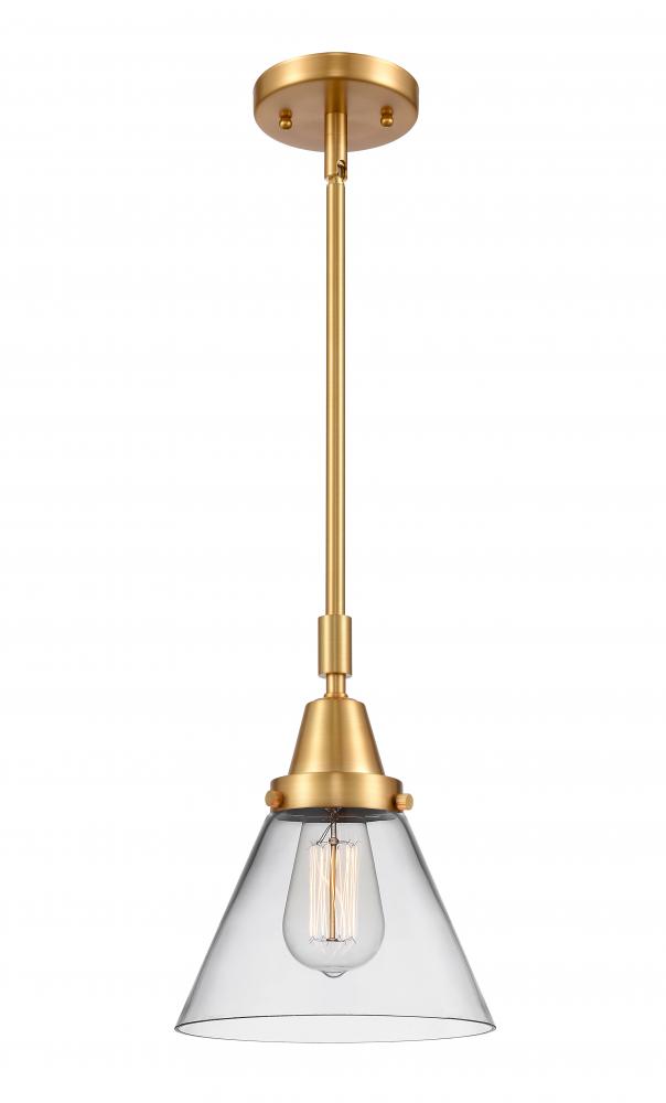 Cone - 1 Light - 8 inch - Satin Gold - Mini Pendant