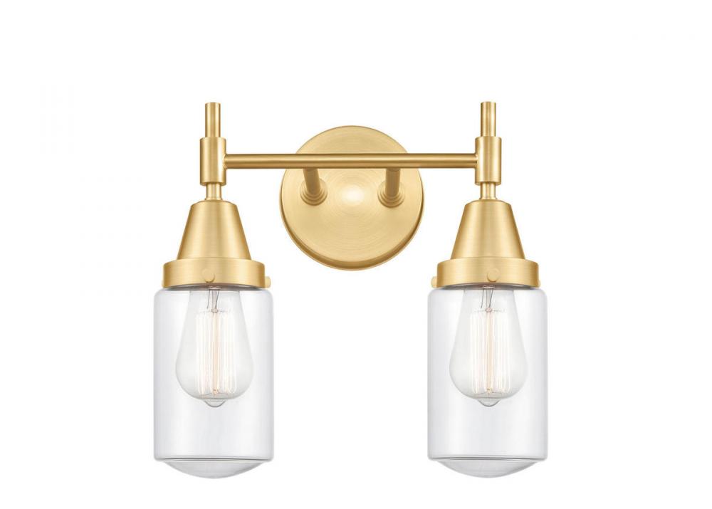 Dover - 2 Light - 14 inch - Satin Gold - Bath Vanity Light