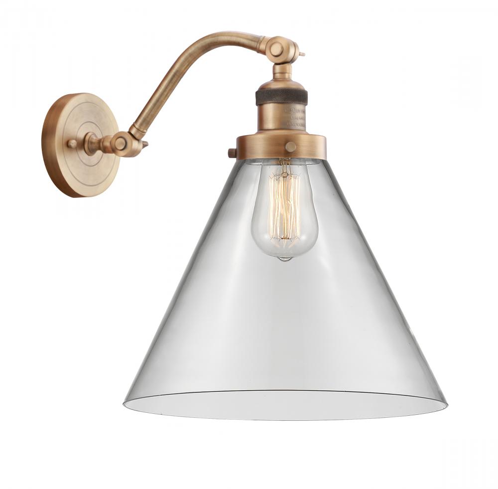 Cone - 1 Light - 12 inch - Brushed Brass - Sconce