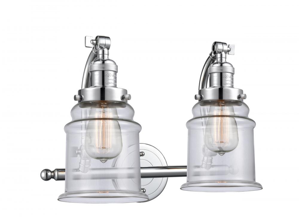 Canton - 2 Light - 18 inch - Polished Chrome - Adjustable Bath Vanity Light