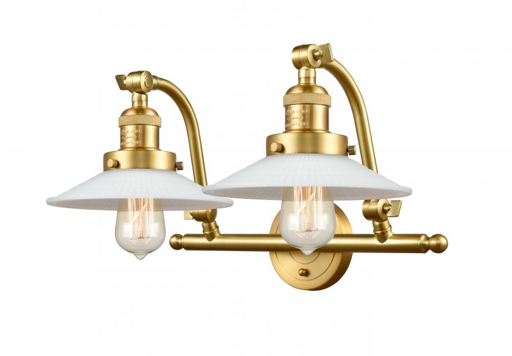 Halophane - 2 Light - 18 inch - Satin Gold - Bath Vanity Light