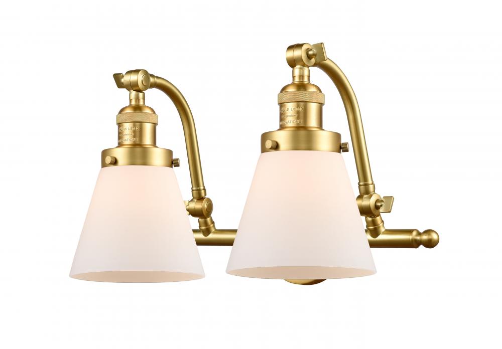 Cone - 2 Light - 18 inch - Satin Gold - Bath Vanity Light