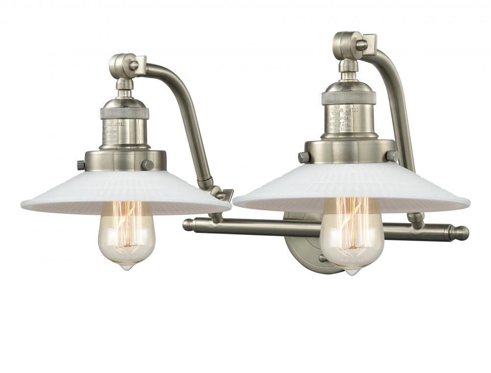 Halophane - 2 Light - 18 inch - Brushed Satin Nickel - Bath Vanity Light