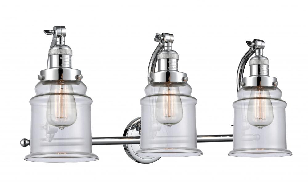 Canton - 3 Light - 28 inch - Polished Chrome - Bath Vanity Light