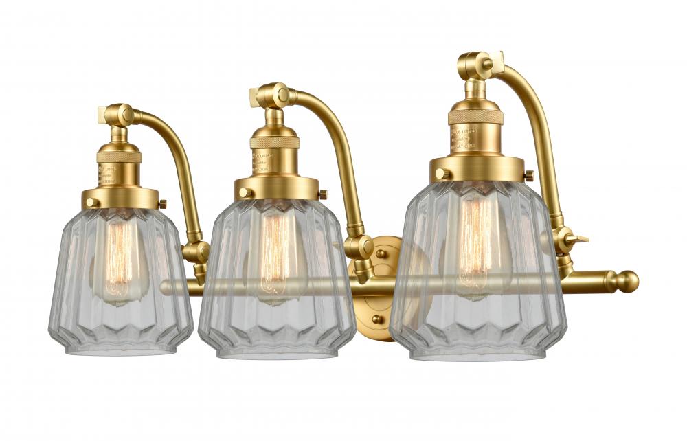 Chatham - 3 Light - 28 inch - Satin Gold - Bath Vanity Light