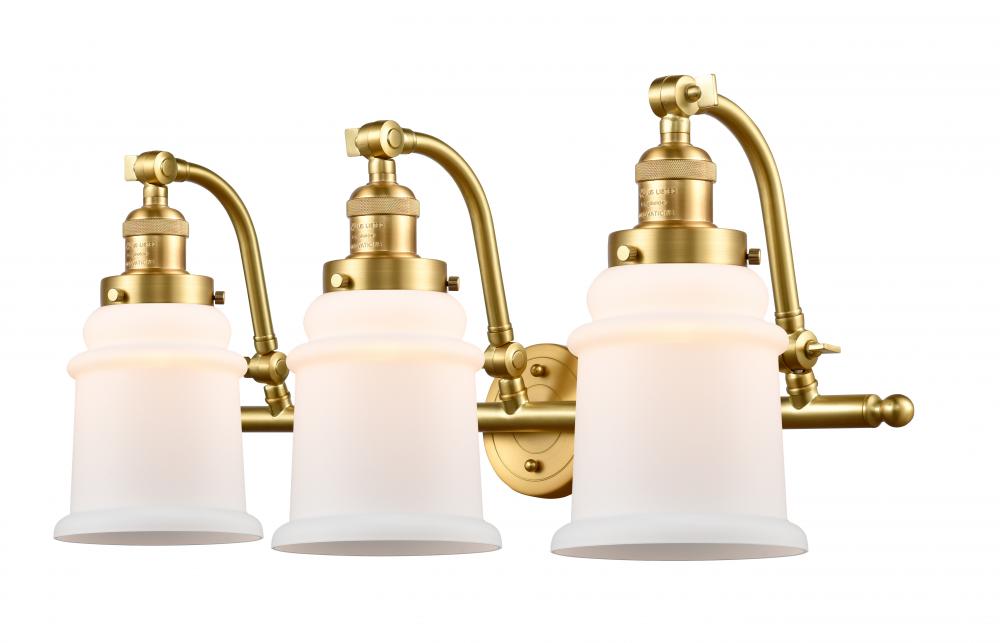 Canton - 3 Light - 28 inch - Satin Gold - Bath Vanity Light