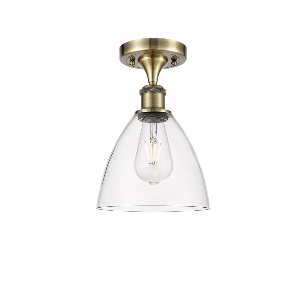 Bristol - 1 Light - 8 inch - Antique Brass - Semi-Flush Mount