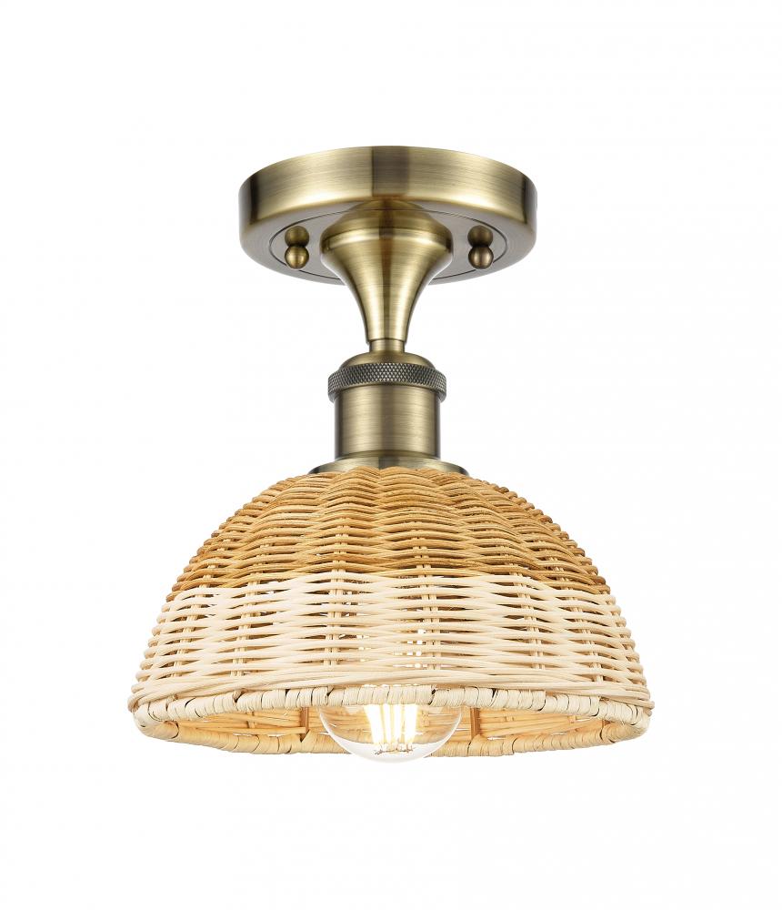 Bristol Natural II - 1 Light - 8 inch - Satin Gold - Semi-Flush Mount