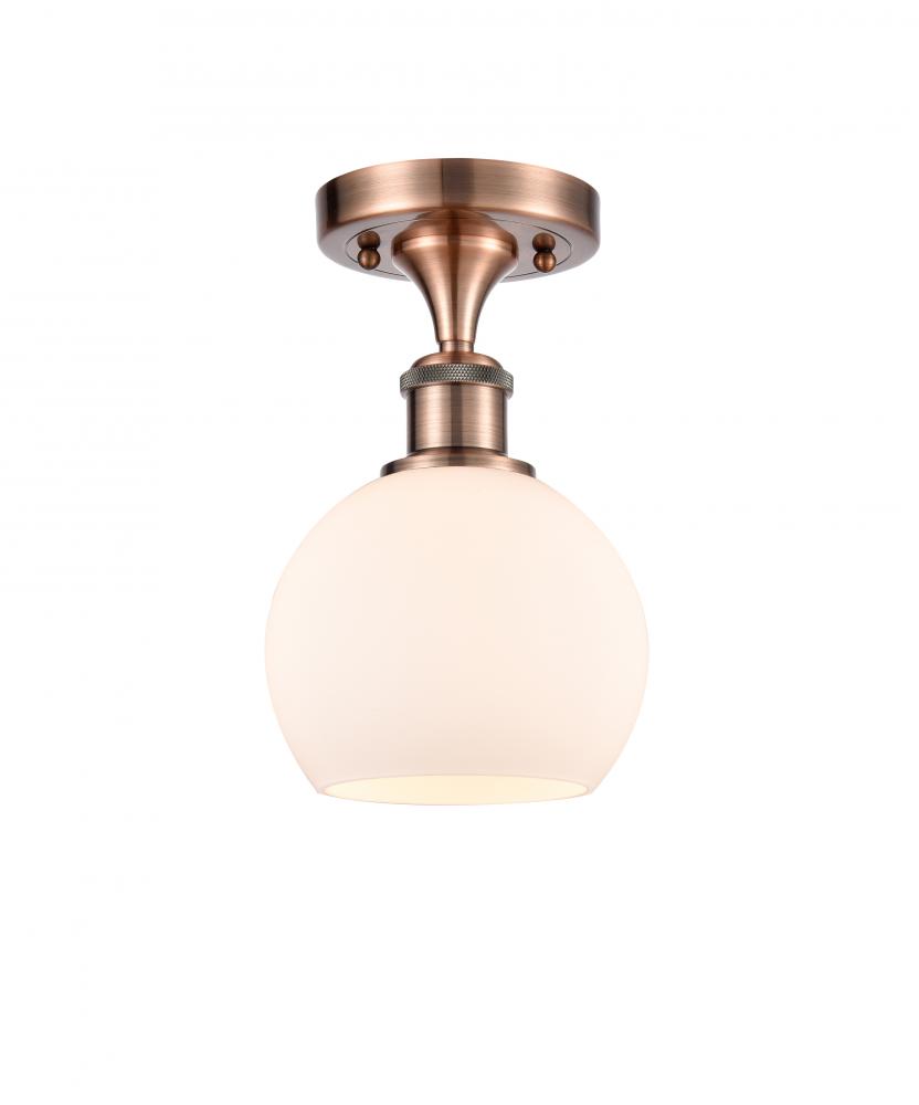 Athens - 1 Light - 6 inch - Antique Copper - Semi-Flush Mount