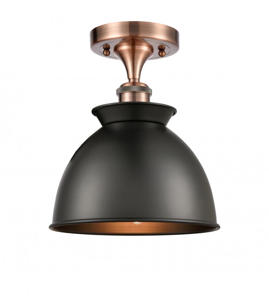 Adirondack - 1 Light - 8 inch - Antique Copper - Semi-Flush Mount