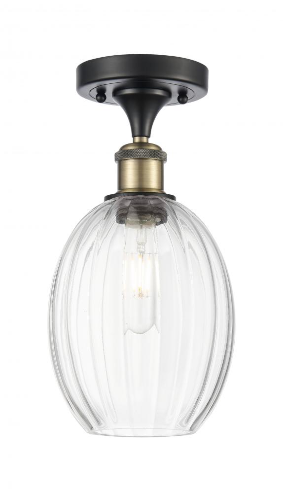 Preston Bulb - 1 Light - 6 inch - Black Antique Brass - Semi-Flush Mount