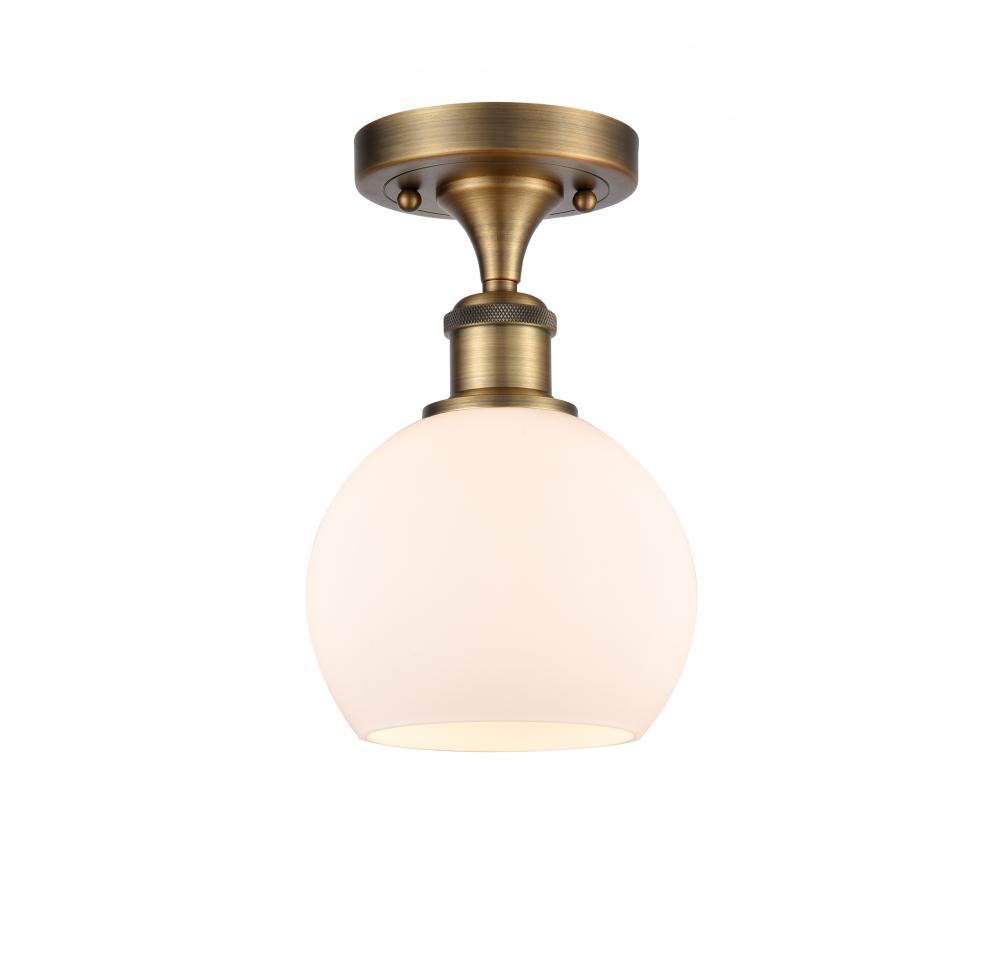 Athens - 1 Light - 6 inch - Brushed Brass - Semi-Flush Mount