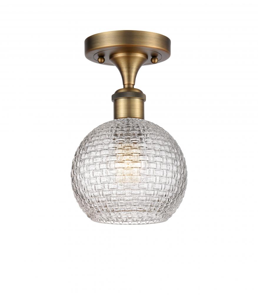 Athens - 1 Light - 6 inch - Brushed Brass - Semi-Flush Mount