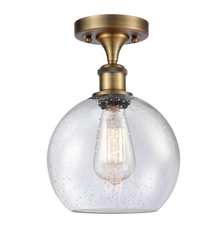 Athens - 1 Light - 8 inch - Brushed Brass - Semi-Flush Mount