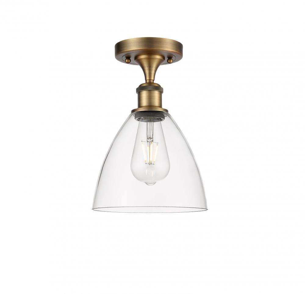 Bristol - 1 Light - 8 inch - Brushed Brass - Semi-Flush Mount