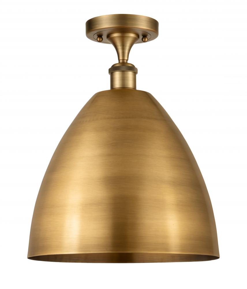 Bristol - 1 Light - 12 inch - Brushed Brass - Semi-Flush Mount