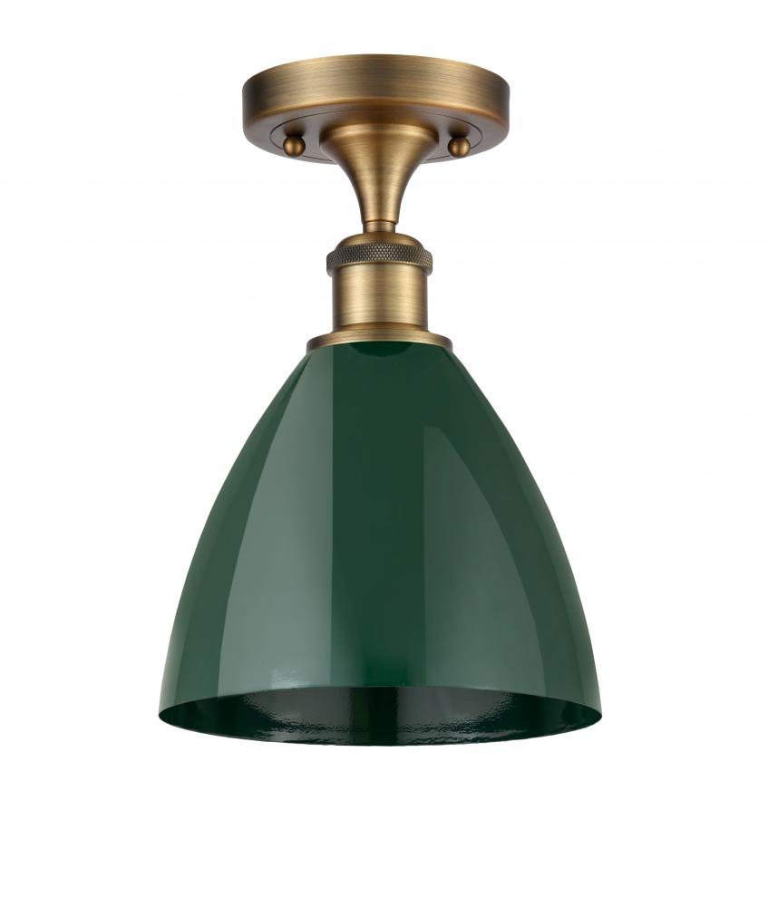 Plymouth - 1 Light - 8 inch - Brushed Brass - Semi-Flush Mount