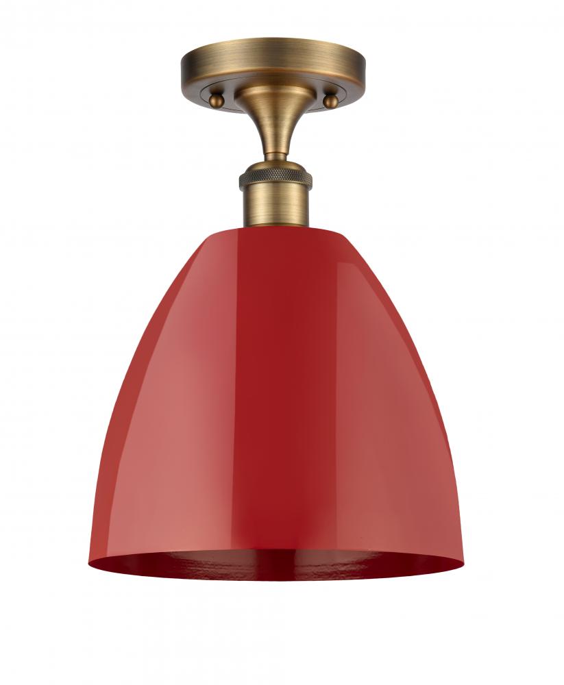 Plymouth - 1 Light - 9 inch - Brushed Brass - Semi-Flush Mount