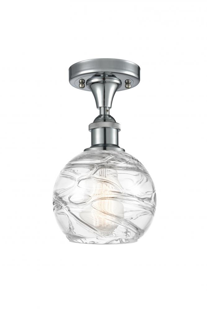 Athens Deco Swirl - 1 Light - 6 inch - Polished Chrome - Semi-Flush Mount