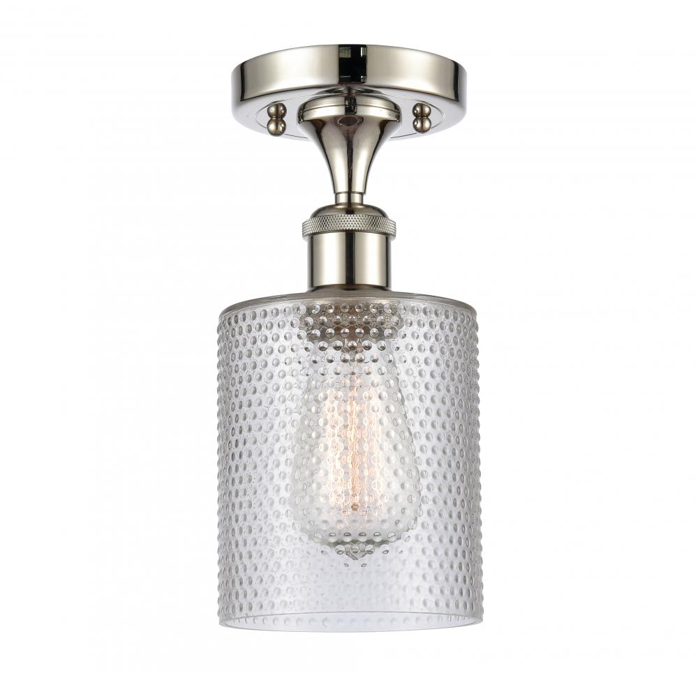 Cobbleskill - 1 Light - 5 inch - Polished Nickel - Semi-Flush Mount