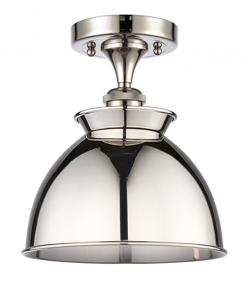 Adirondack - 1 Light - 8 inch - Polished Nickel - Semi-Flush Mount