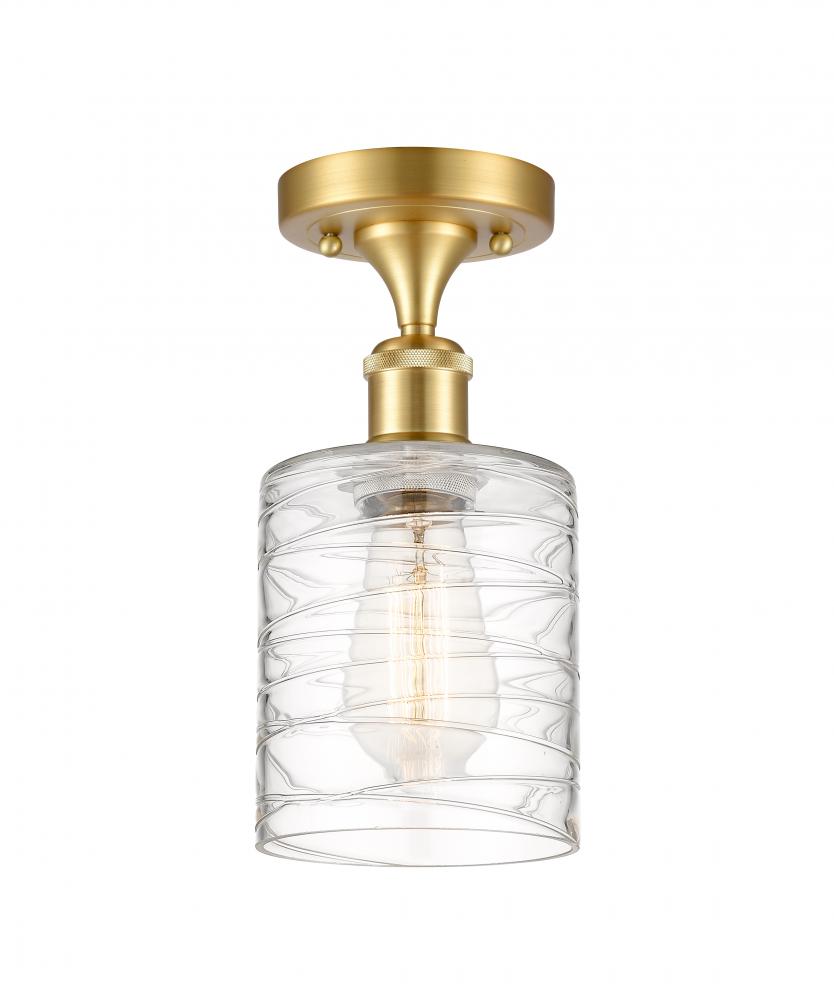 Cobbleskill - 1 Light - 5 inch - Satin Gold - Semi-Flush Mount