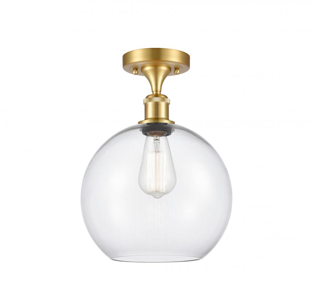 Athens - 1 Light - 10 inch - Satin Gold - Semi-Flush Mount