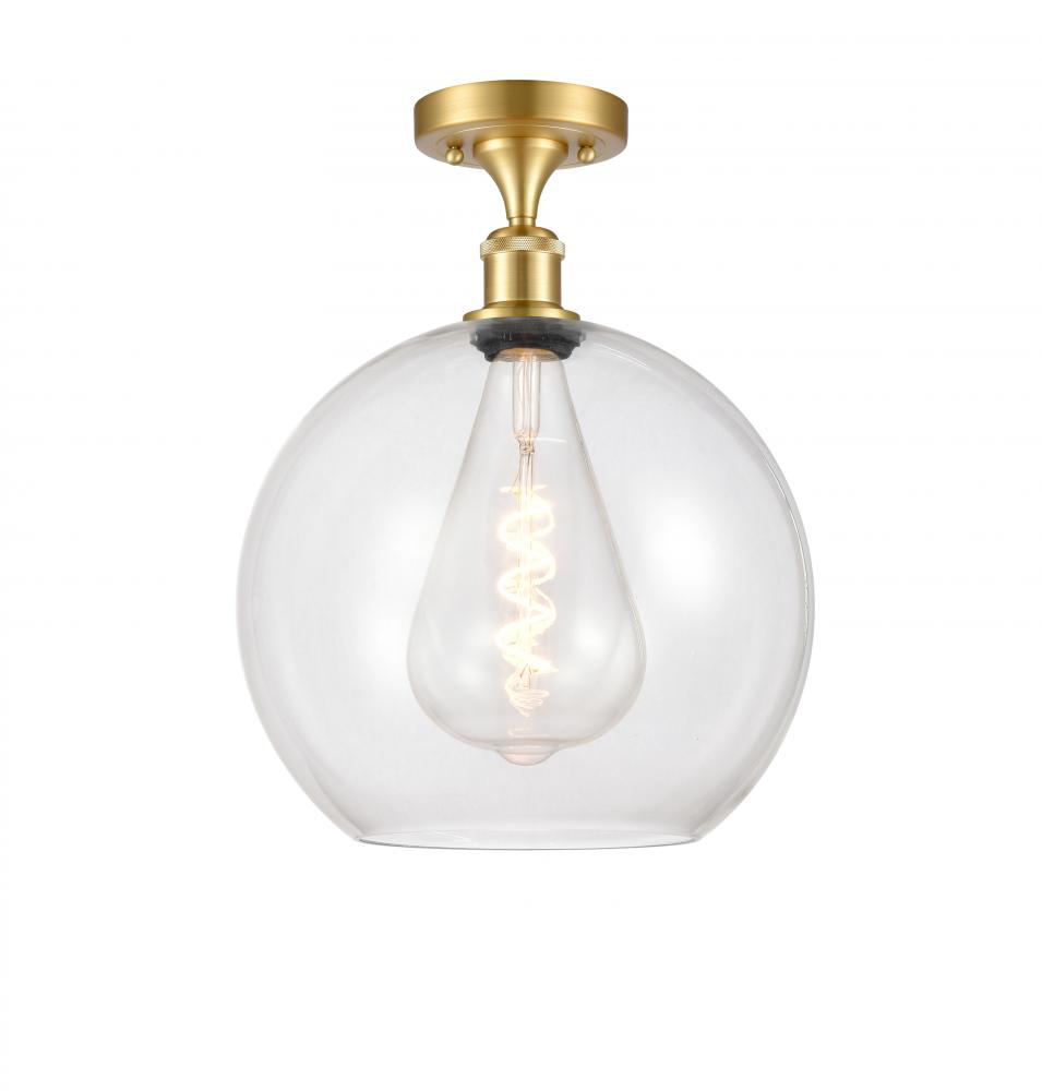 Athens - 1 Light - 12 inch - Satin Gold - Semi-Flush Mount