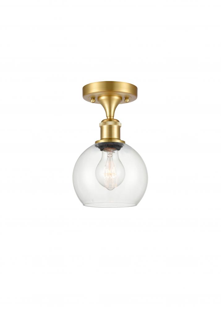 Athens - 1 Light - 6 inch - Satin Gold - Semi-Flush Mount