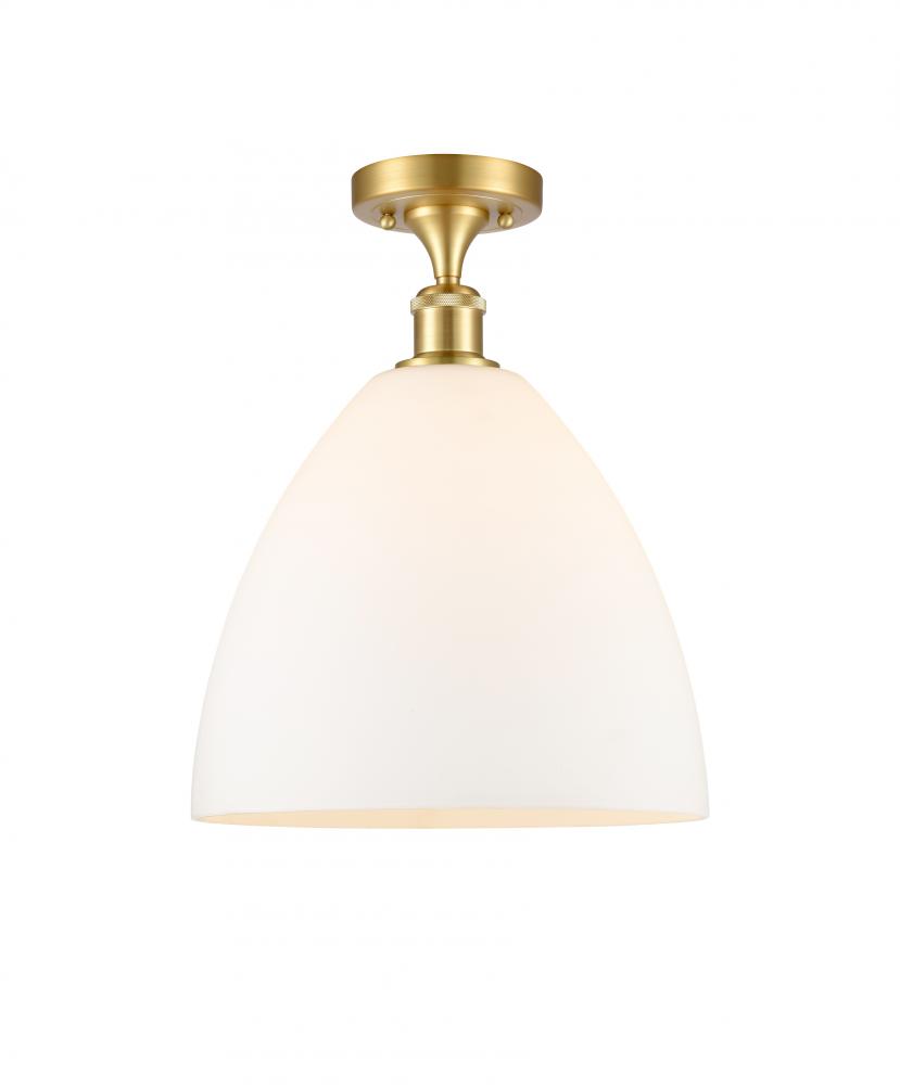 Bristol - 1 Light - 12 inch - Satin Gold - Semi-Flush Mount