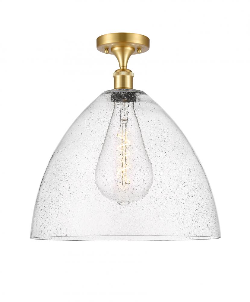 Bristol - 1 Light - 16 inch - Satin Gold - Semi-Flush Mount