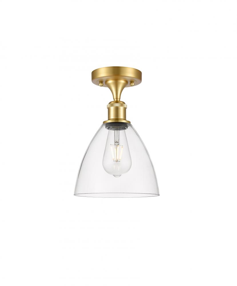 Bristol - 1 Light - 8 inch - Satin Gold - Semi-Flush Mount