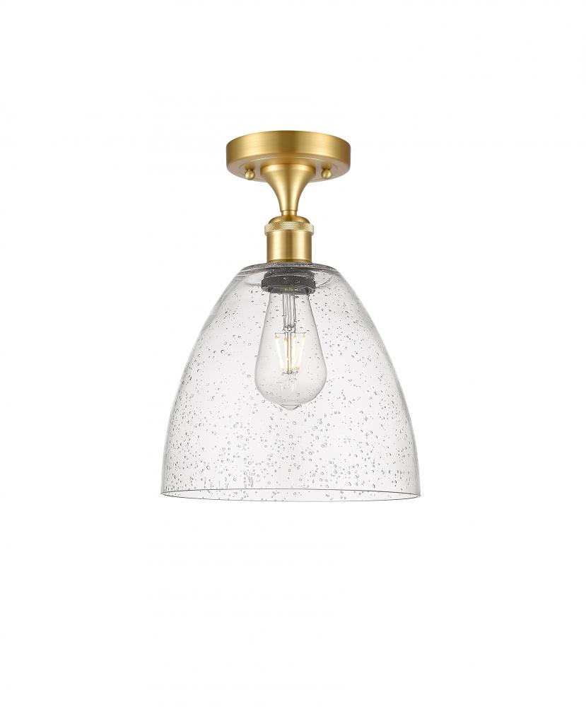 Bristol - 1 Light - 9 inch - Satin Gold - Semi-Flush Mount