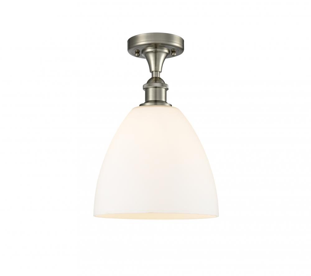 Bristol - 1 Light - 9 inch - Brushed Satin Nickel - Semi-Flush Mount