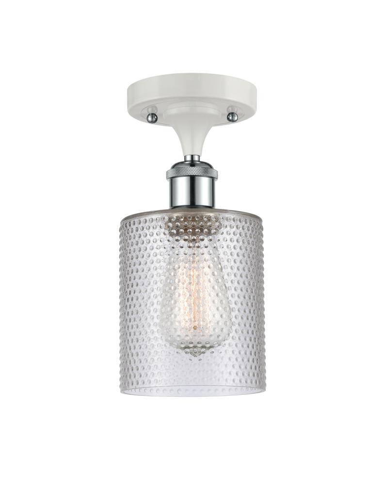 Cobbleskill - 1 Light - 5 inch - White Polished Chrome - Semi-Flush Mount