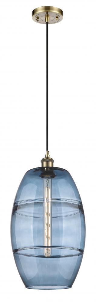 Vaz - 1 Light - 10 inch - Antique Brass - Cord hung - Mini Pendant