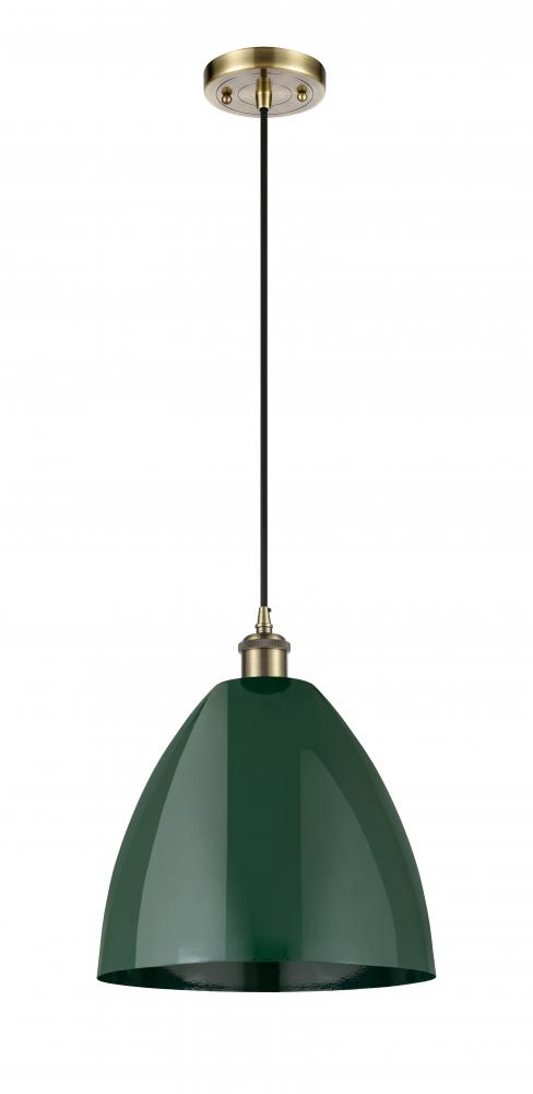 Plymouth - 1 Light - 12 inch - Antique Brass - Cord hung - Mini Pendant